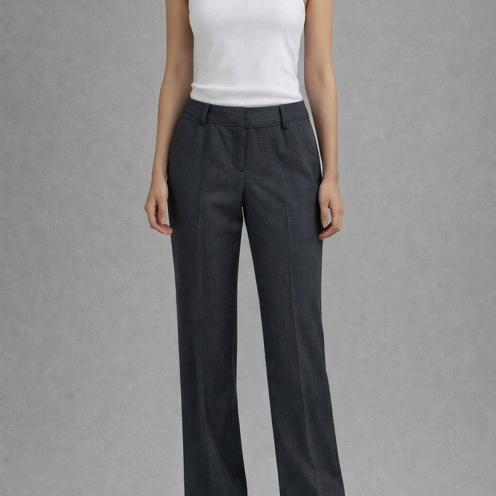 Larry Levine Womens Career Trousers City Trendy Money Chic Dark Gray S10 32X33